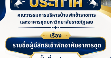 ประกาศคณะกรรมการบริหารบ้านพักข้าราชการและอาคารชุดมหาวิทยาลัยราชภัฏเลย