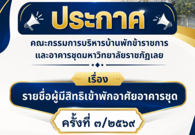 ประกาศคณะกรรมการบริหารบ้านพักข้าราชการและอาคารชุดมหาวิทยาลัยราชภัฏเลย